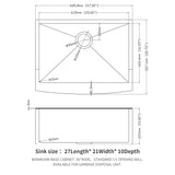 Farmhouse Kitchen Sink, Stainless Steel, Apron Front