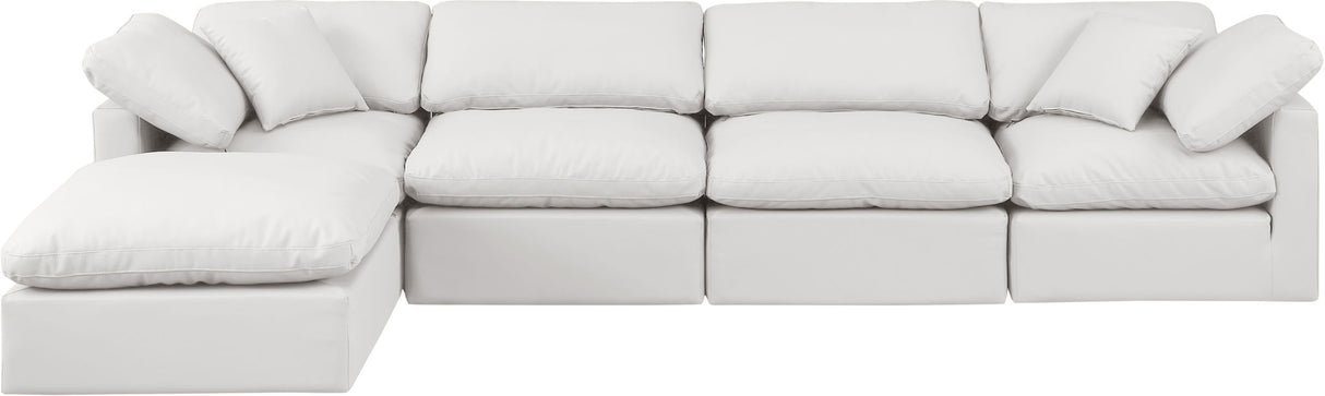Indulge - Faux Leather 5 Piece Modular Sectional With Chaise