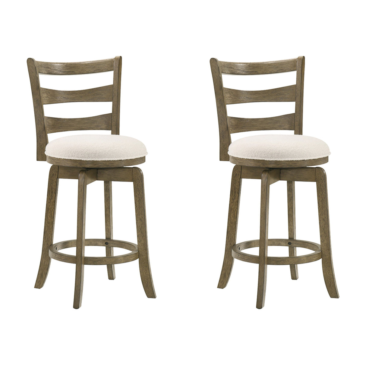 Melindra - Modern Farmhouse Swivel Wood Counter Height Kitchen Bar Stool