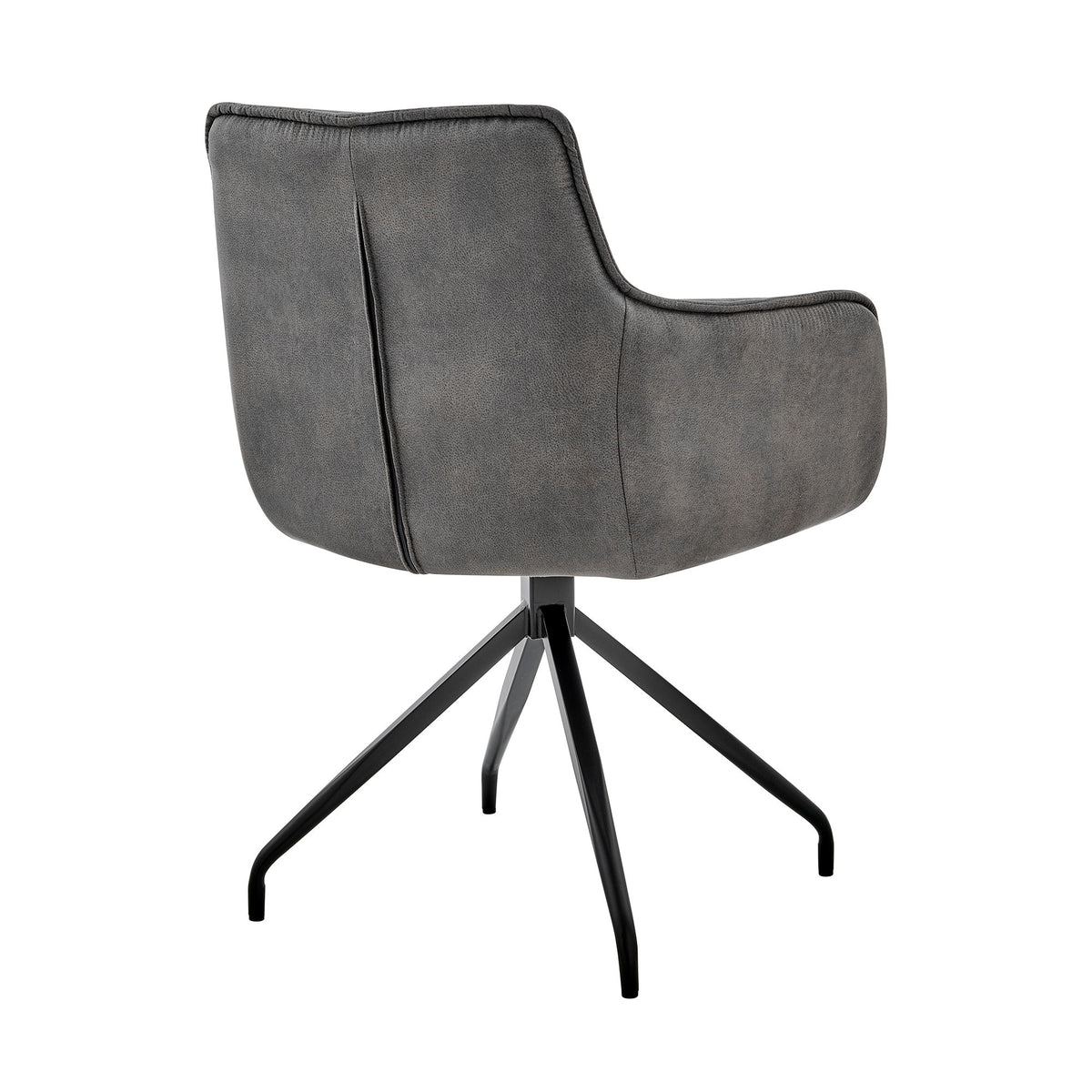 Noah - Fabric And Metal Legs Dining Room Accent Chair (Set of 2) - Charcoal / Black