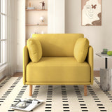 Modern Upholstered Accent Chair With Soft Cushions, Sleek Armrest Design