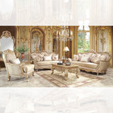 HD-8925 - 3 Piece Sofa Set - Champagne Gold