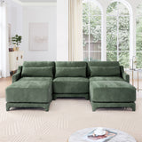 Stylish Sofa With Ottoman And Lumbar Pillows, Ergonomic Design