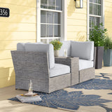 Outdoor Wicker Loveseat With Cushions