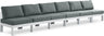 Nizuc - Outdoor Patio 6 Seat Armless Modular Sofa With White Frame