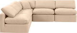 Indulge - Velvet 5 Piece Modular Corner Armless Sectional