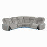 Electra - Power Recliner Sectional Sofa With Power Headrests, Console Loveseats, Wedge, LED Light Strip, Speakers