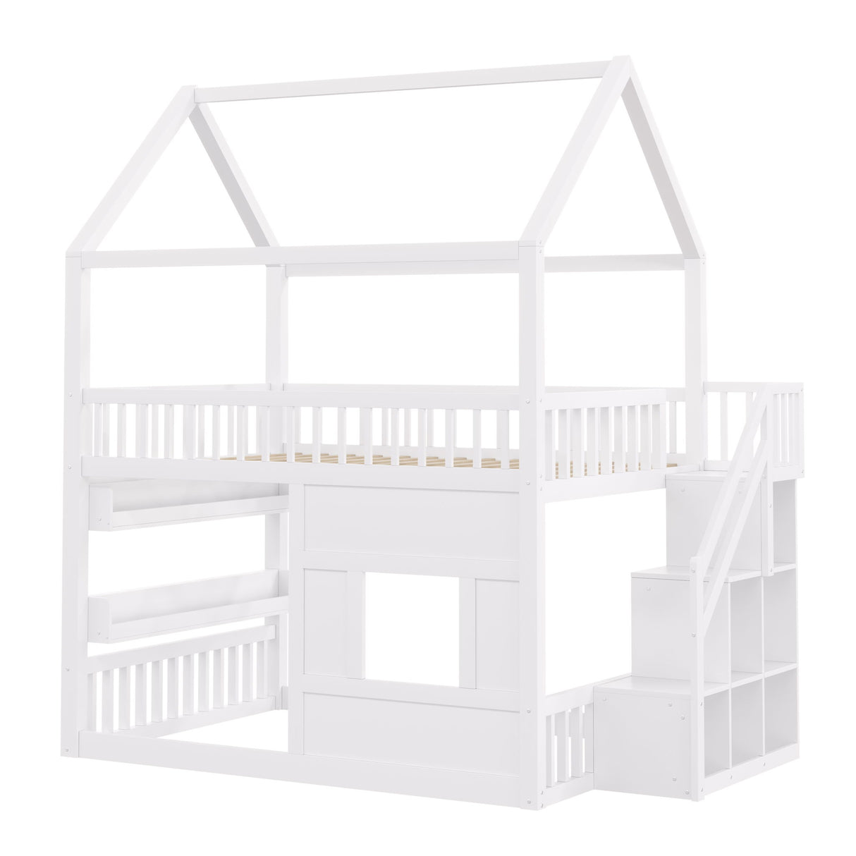 House Bed With Built-In LED Shelf Light