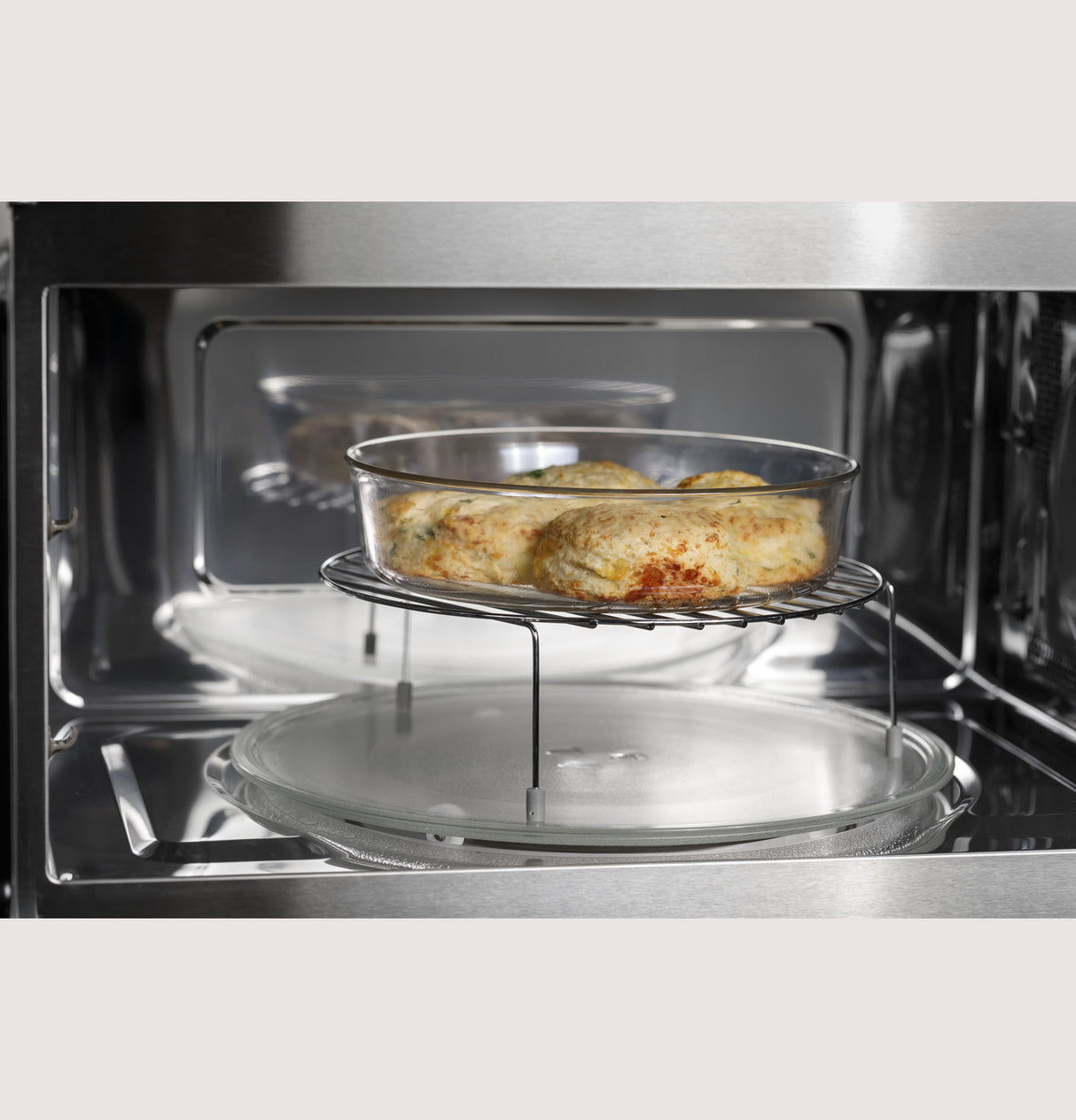 GE Profile PWB7030SVSS built-in microwave convection oven view 10