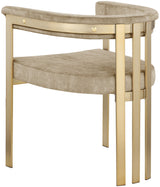 Marcello - Dining Chair With Brushed Gold Iron Frame (Set of 2) - Beige