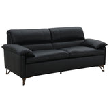 Eilene - Loveseat - Black Top Grain Leather