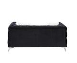Phifina - Loveseat With 2 Pillows - Black Velvet