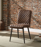 Millerton - Side Chair Set of 2) - Vintage Chocolate Top Grain Leather & Antique Black