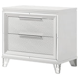 Marmore - 2-Drawer Nightstand Bedside Table - White