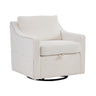 Linen Fabric 360° Swivel Accent Chair With Upholstered Back Pillow And Rivet Armrest