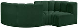 Arc - Boucle Fabric 4 Piece Curved Modular Sofa