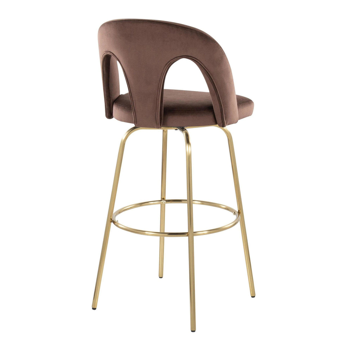 Ava - Upholstered Fixed-Height Barstool (Set of 2) - Gold Base