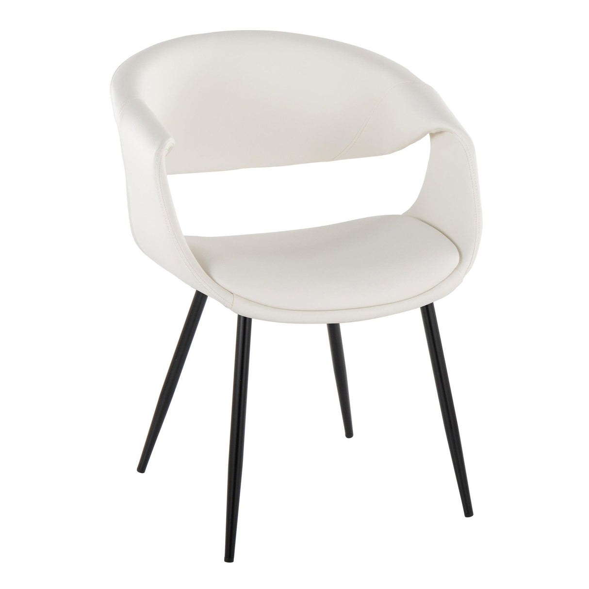 Curvo - Upholstered Chair (Set of 2) - Black Metal Legs