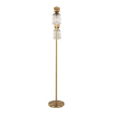 Marcel - 62" Floor Lamp - Gold Metal And Smokey Glass