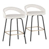 Grotto - Upholstered Fixed-Height Counter Stool - Black Metal