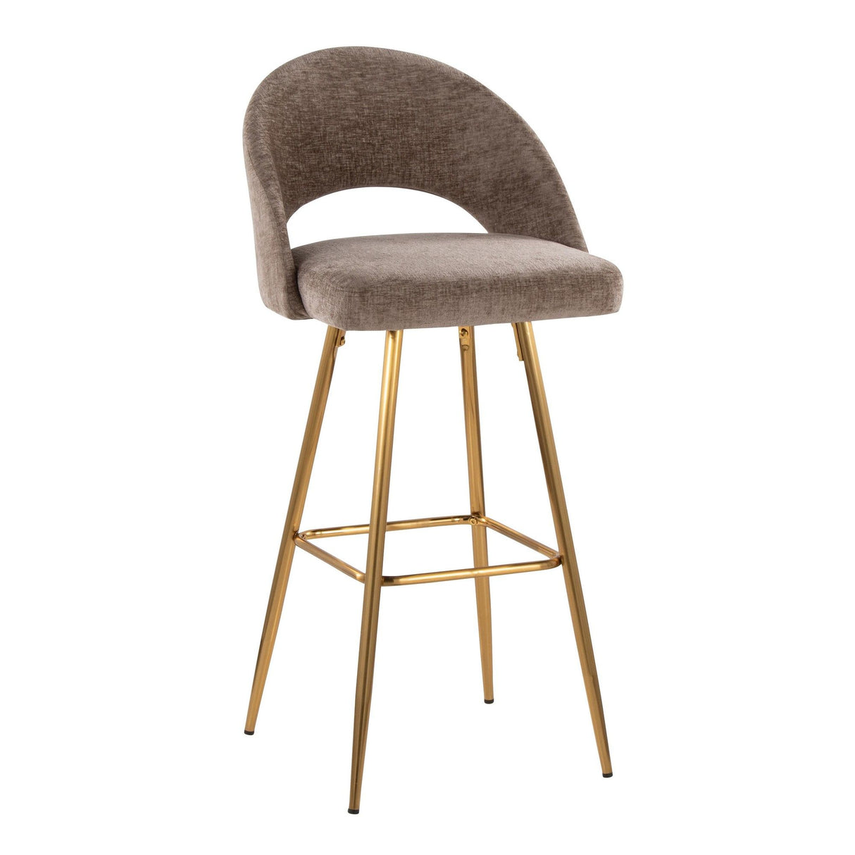 Renee - Upholstered Fixed-Height Barstool (Set of 2) - Gold Base