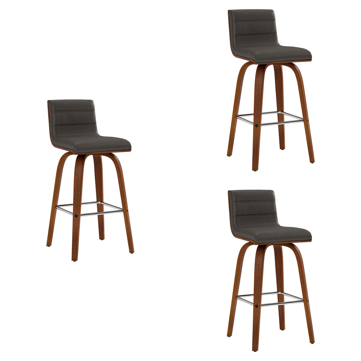 Vienna - 30" Swivel Bar Stool - Walnut Wood