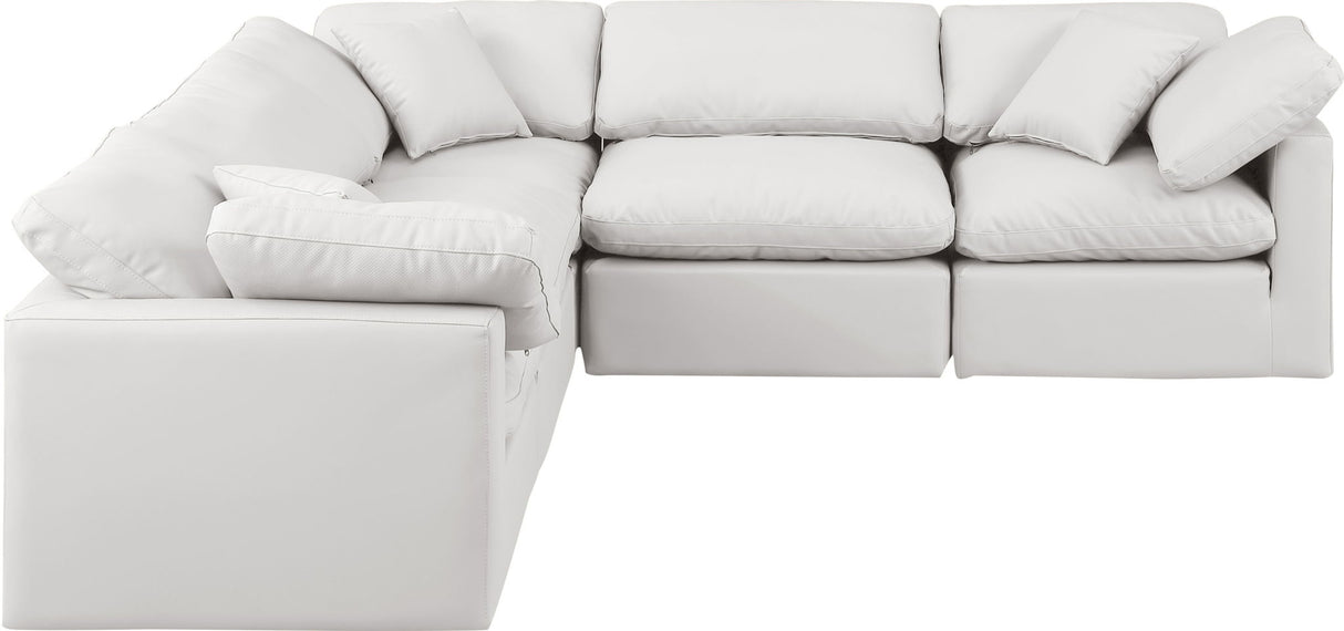 Indulge - Faux Leather 5 Piece Modular Corner Sectional