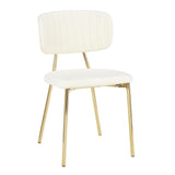 Bouton - Contemporary/Glam Chair (Set of 2) - Gold Metal Legs