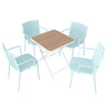 4 Modern Stackable Plastic Armchair Matched With Folding Square Table