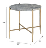 Tainte - End Table - Faux Marble Top & Champagne