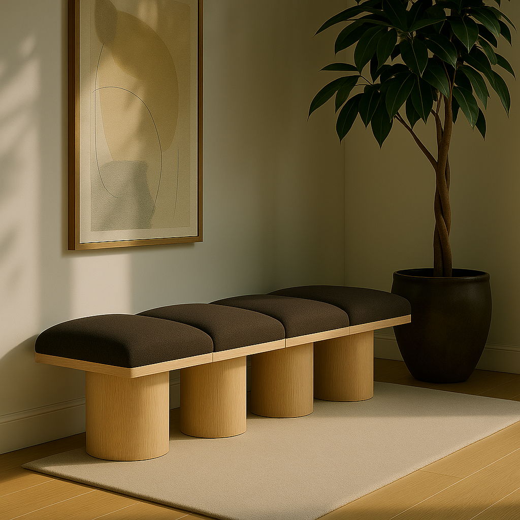 Pavilion - 4 Piece Modular Bench With Natural Base