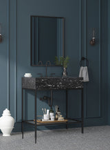 Marmo - Engineered Marble Bathroom Vanity With Black Base