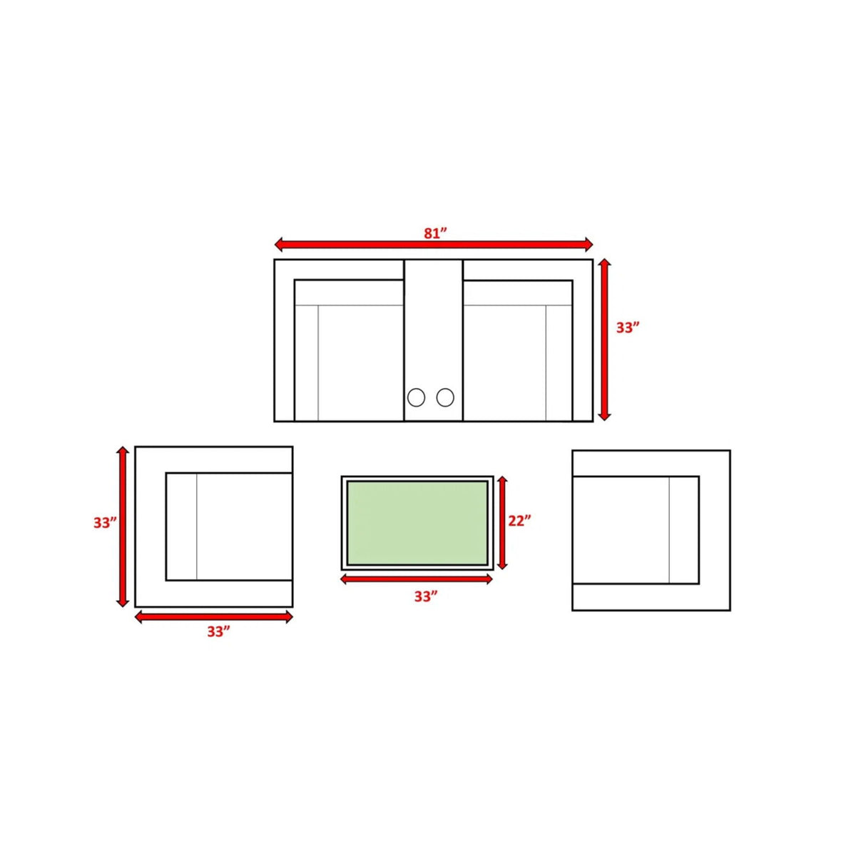 Wicker Seating Group Set With Table And Cushions