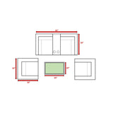 Wicker Seating Group Set With Table And Cushions