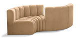 Arc - Velvet 4 Piece Curved Modular Sofa