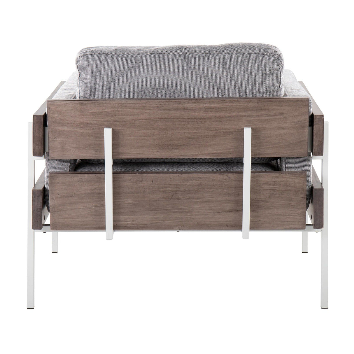 Kari - Farmhouse Accent Chair - White Metal, Gray Wood