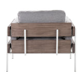 Kari - Farmhouse Accent Chair - White Metal, Gray Wood