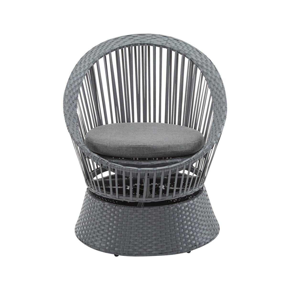 Modern Swivel Wicker Lounge Chair With Round Design