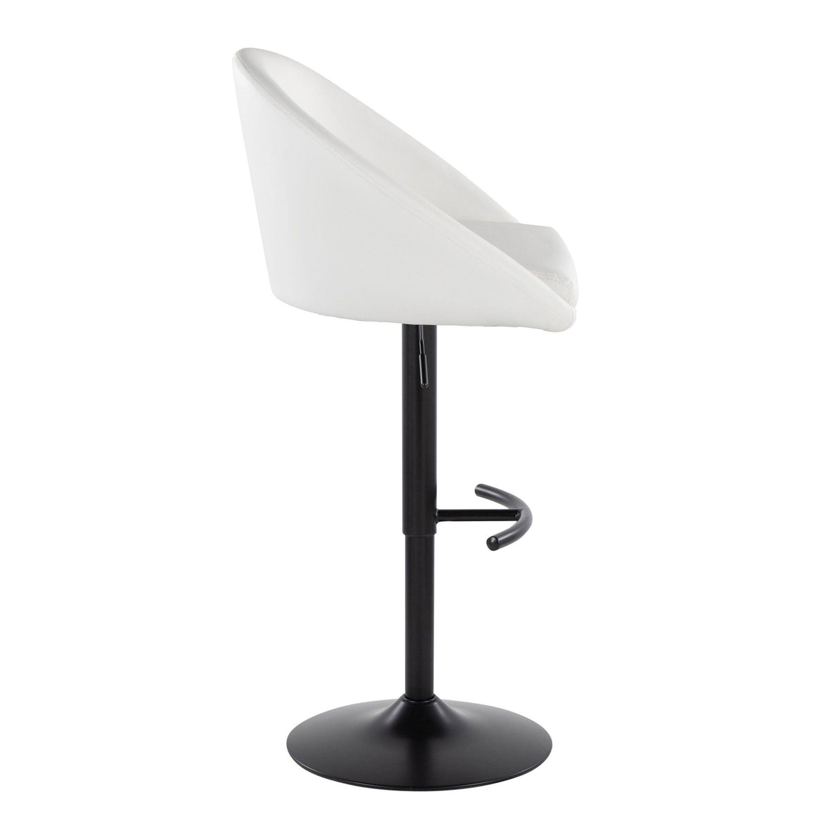 Matisse - Highback Adjustable Barstool With Rounded T Footrest (Set of 2) - Black Metal