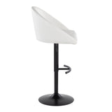 Matisse - Highback Adjustable Barstool With Rounded T Footrest (Set of 2) - Black Metal