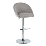 Matisse - Highback Adjustable Barstool With Rounded T Footrest (Set of 2) - Chrome Metal