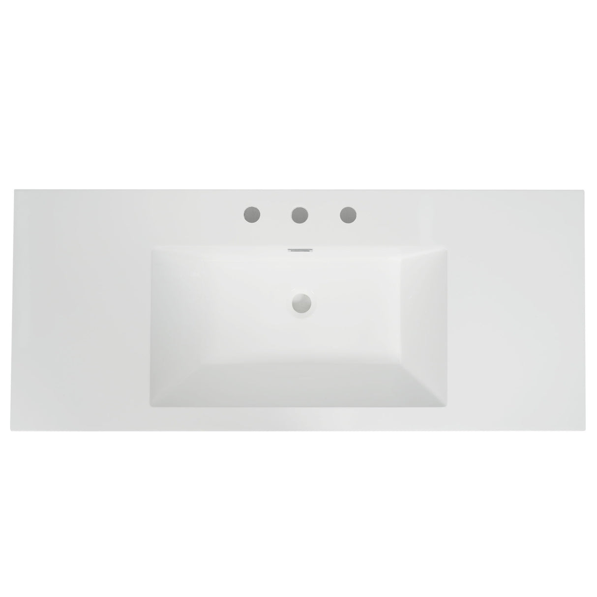 Vanity Top With 3 Faucet Holes, Rectangular Basin For Bathroom - White