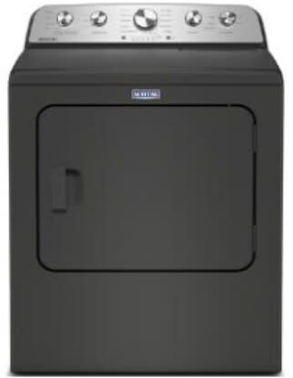 Maytag MED5605RU top load electric dryer front view Volcano Black