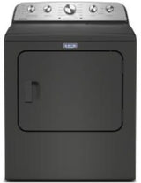 Maytag MED5605RU top load electric dryer front view Volcano Black