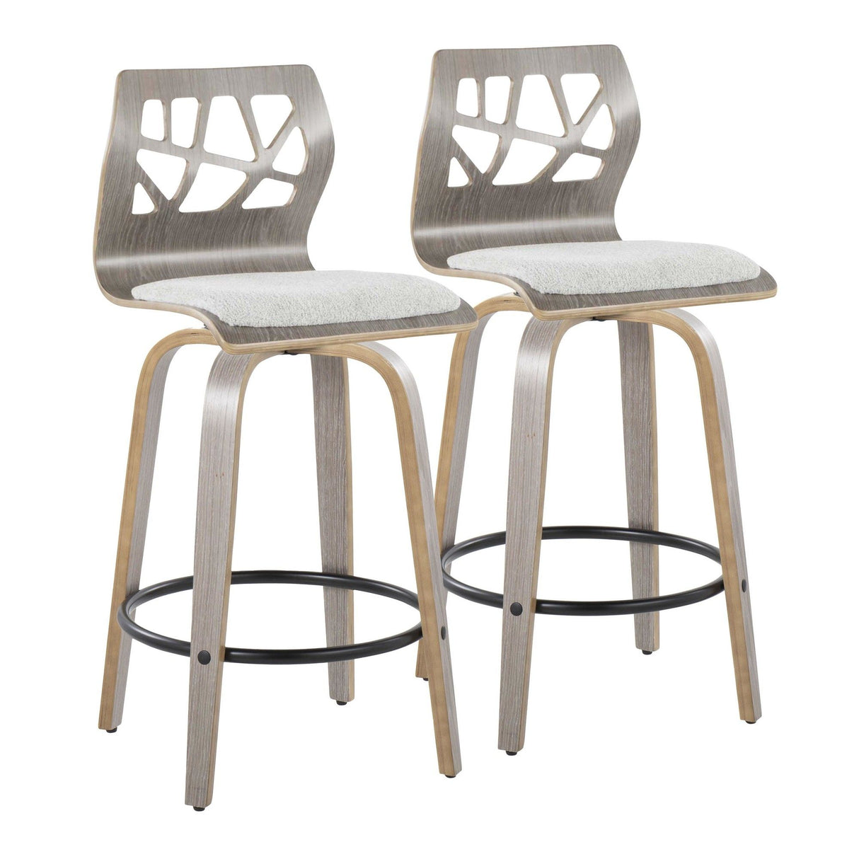 Folia - 26" Fixed-Height Counter Stool (Set of 2) - Gray