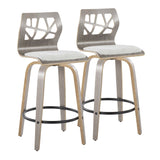 Folia - 26" Fixed-Height Counter Stool (Set of 2) - Gray