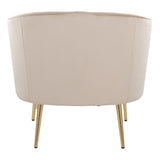 Tania - Contemporary/Glam Accent Chair - Gold Metal, Velvet