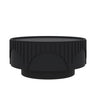 Round Fluted Drum Coffee Table With Sturdy Base For Living Room
