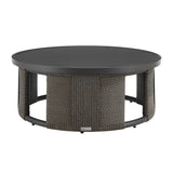 Brampton - 2-Piece Powder Coated Metal Outdoor Conversation Set With Cushions - Gray / Off White