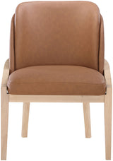 Navo - Faux Leather Upholstered Dining Chair - Natural Base